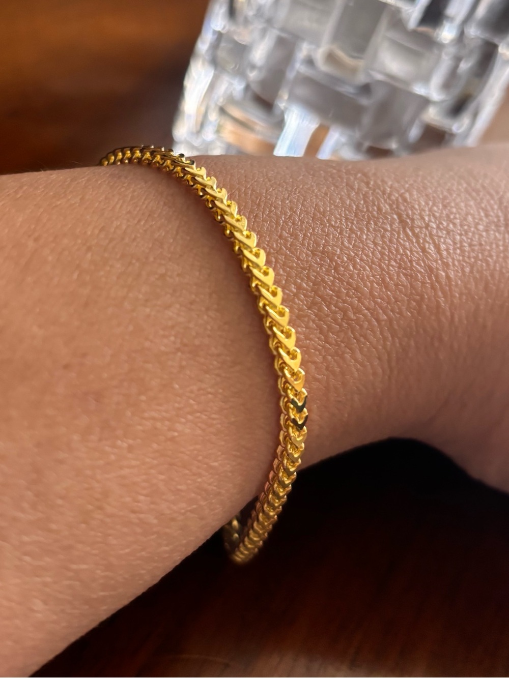 Gold-Tone Franco Chain Bracelet - Classic Chevron Link